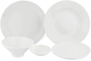 【日本製】Bom Dia 美濃焼 食器5点セット (ホワイト)