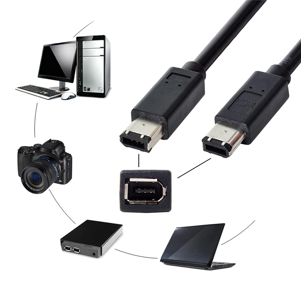 Cavo Ilink da 6 poli a 6 pin, FireWire 400 a FireWire 400, IEEE 1394, 1,8 m, nero