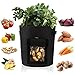 Produktbild Ulikey 2er Pack Kartoffel Pflanzbeutel, Pflanztasche, Pflanztasche mit Sichtfenster Klettverschluss, Vliestopfbehälter für Pflanzbeutel Kartoffel Tomaten Kartoffelsack (2er-Pack Schwarz, 7 Gallonen)