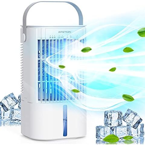 Mobile Klimaanlage, ZASTION Luftkühler Klein Klimaanlage Tragbare 5 in 1 Air Cooler Klimagerät Persönlich Ventilator 900ml Wassertank Cover