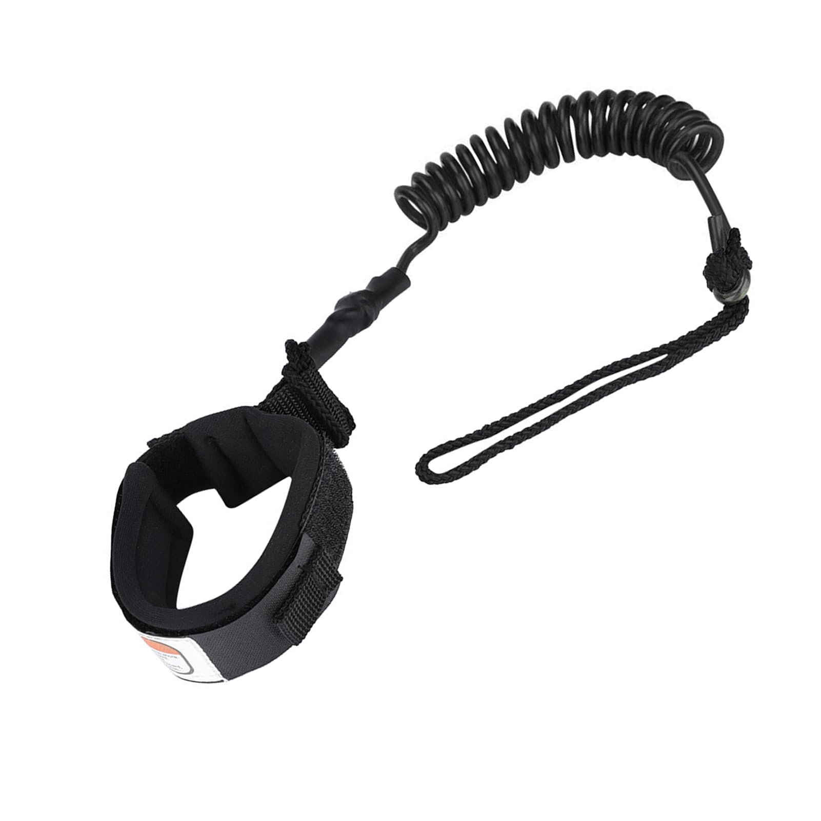 Coiled Spring Leg Foot Rope Surfing Leash Sturdy and for Stand Up Paddle Board White (Black)