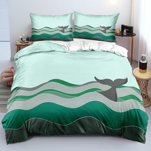 Housse de couette 140x200 microfibre douce motif océan dessin animé - 2
