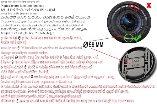 Image of FND 58mm Front Lens Cap Compatible with Canon 5d /650d / 1100d / 600d /700d /1200d /1300d /1000d /1100d with 18-55mm & 55-250mm Lens (Pack of 2)