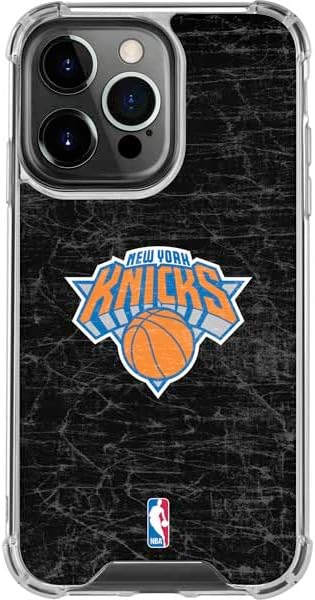 Skinit Clear Phone Case Compatible with iPhone 14 Pro - Officially Licensed NBA New York Knicks Black Secondary Logo Design
