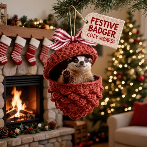 12 Pcs Animal Decor, Christmas Tree Ornament, Red Animal Acrylic Decor,A - image 3