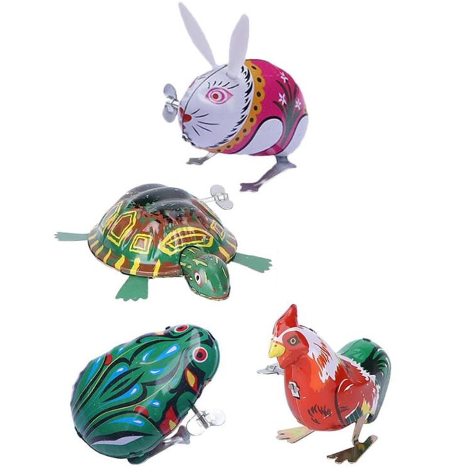Milisten Aufziehspielzeug Für Kinder 4Er Set Mechanisches Lernspielzeug Aus Blech 3.54X2.75X1.18In Eichhörnchen Springtier Ohne Batterie Pädagogisch Für Party Geschenk