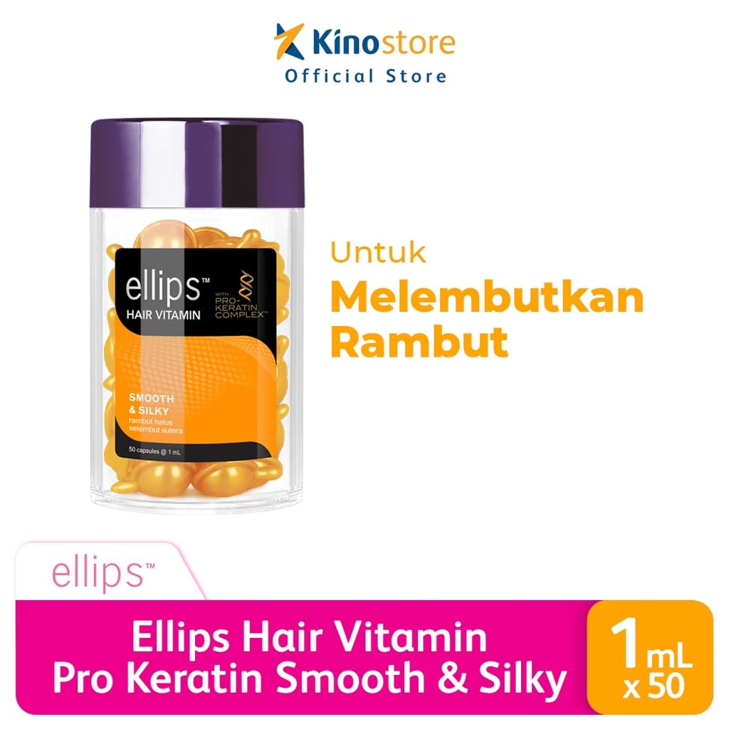 Ellips Witamina do włosów z kompleksem Pro-Keratin (50 kapsułek), olejek do pielęgnacji włosów, gładki i jedwabisty (opakowanie 1 szt.)