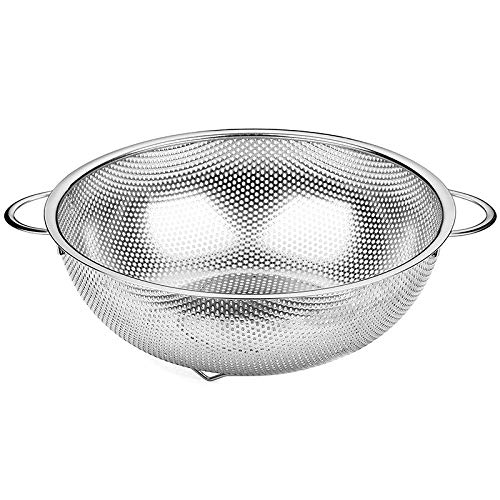 Sieb aus Edelstahl, Küchensieb mit Griff – Abtropfgestell for Nudeln, Reis, Obst, Gemüse.
