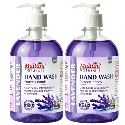 Image of Multani Natural Lavender Hand Wash - 500 ml (Pack of 2) | Gentle Hand Cleanser With Natural Ingredients | Moisturizing Hand Wash | 99.9% Germ Protection Liquid Hand Wash