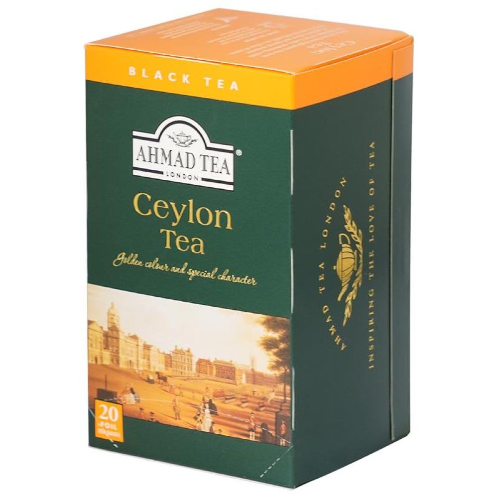 Ahmad Tea Black Tea, Ceylon Teabags, 20 ct (Pack of 1) - Caffeinated & Sugar-Free