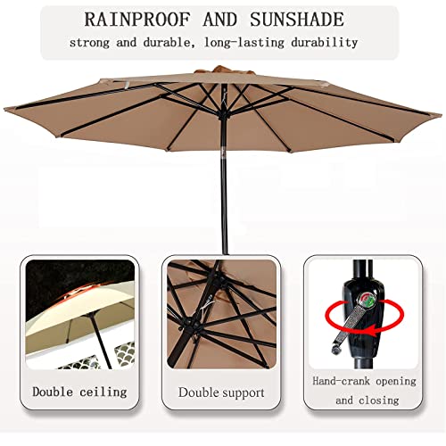 Parasol de terrasse marron 2.7M idéal repas en extérieur - 4