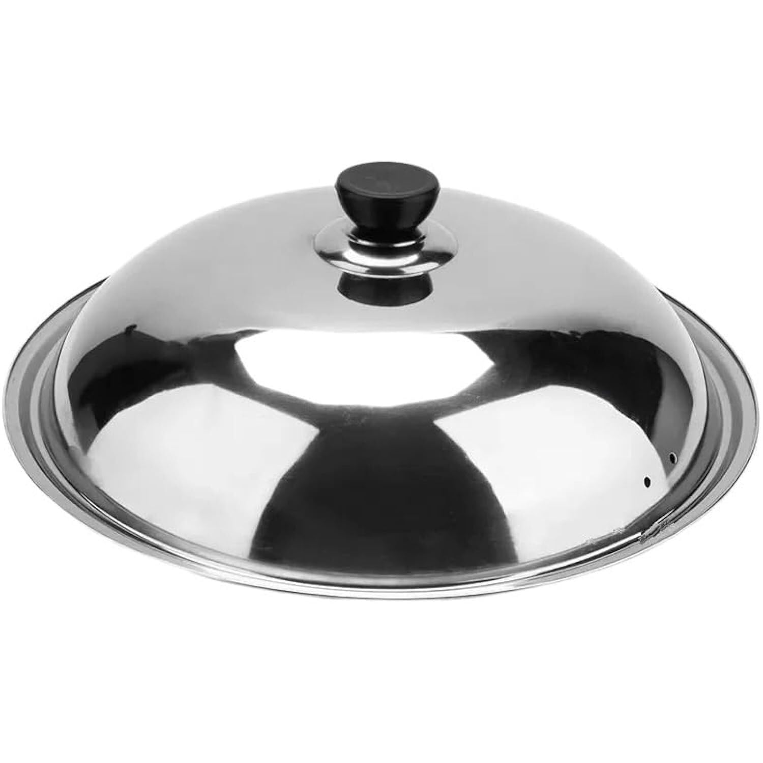 Pan Lid, Frying Cooking Wok Stainless Steel Universal Cover Visible Replaced Pot Semicircle(34cm)