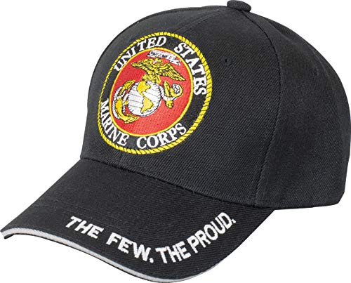 Tiendas LGP  Barbaric  Gorra Bordada US Marine Corps, Talla única. con Presilla de adaptación, Color Negro