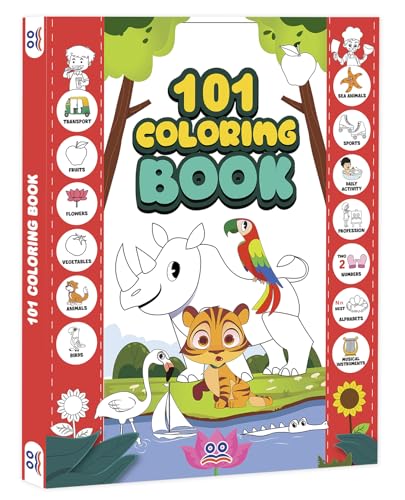 101 Colouring Book for Kids - Colour Drawing Book | Premium Quality Coloring Book | Ages: 2 - 6 Years | Two Brothers Publications (Colouring Book for Kids | Drawing Book for Kids)