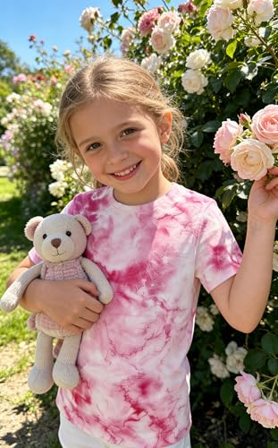 Image of SunFoucs Girls Kids Shirts Size 5-12 Tie Dye Casual Tshirt Short Sleeve Crewneck Tee Top | Short Sleeve Rainbow Tee Top