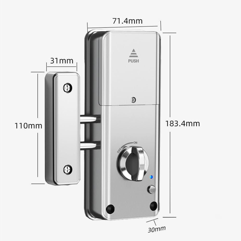 Cerradura de puerta invisible inteligente para Tuya - Cerradura de puerta invisible de madera con aplicación para el hogar, hotel, oficina (cerradura para tuya plateada)