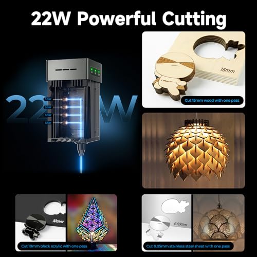 Creality Laser Engraver Falcon2 Pro 22W, Desktop Diode Laser Cutter and Engraver Machine with Enclosure,Smart Camera,Air Assist,CNC Machine for Wood Acrylic Leather (Laser 22W) - Image 2