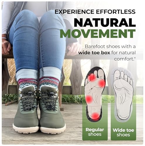 HF Azura Ergonomic Supportive Unisex Barefoot Shoes Winter Boots – Wide Toe Box, Minimalist Zero‑Drop Sole, Breathable & Splash‑Proof3