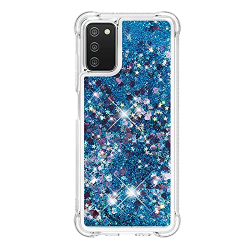 Floating Case Glitter Compatible with Samsung Galaxy A03S 166, Bling Flowing Liquid Sparkly Gel Case Clear Waterfall Soft Bumper Shell Shockproof Protective Phone Case Compatible with Samsung A03S 166