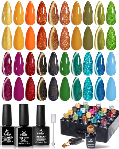Beetles Fall Gel Nail Polish Set – Glint Crush 20 Colors Cat Eye Gel Polish