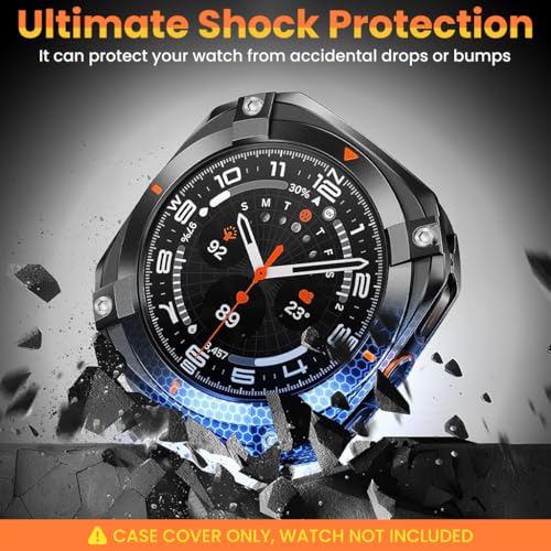 Image of ZORBES Compatible with Samsung Ultra 47mm, Smartwatch Bumper Case Cover, Shockproof and Scratch-Resistant Armor, Protective Metallic Watch Case Cover