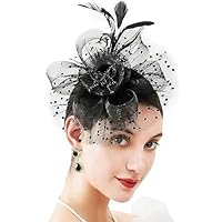 Hut Blume Mesh,Fascinator Hut für Damen Schwarze,für Hochzeit Party Cocktail Karneval.