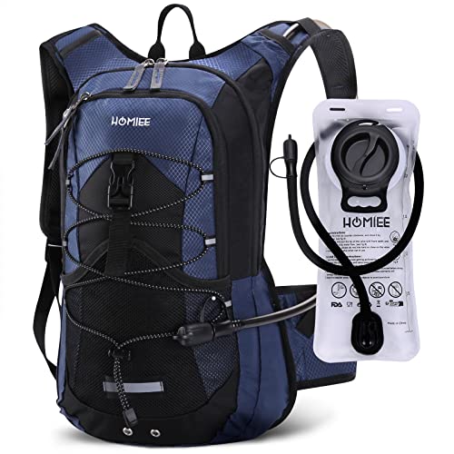 HOMIEE Fahrradrucksack Herren Damen Wasserdicht MTB Trinkrucksack Sportrucksack Ultraleicht Fahrrad Motorrad Mountainbike Rucksack mit Trinkblase für Laufen Wandern Joggen Trailrunning Radfahren