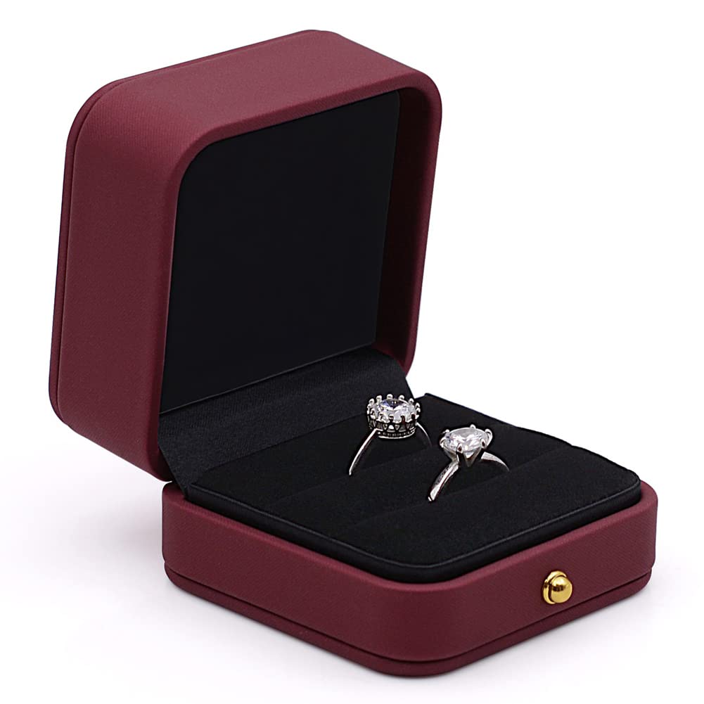 Amazon.com: MYEBIUAI Wedding Ring Box Engagement Box Wine