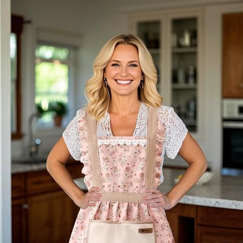 Zcbzbn Frauen KüChe SchüRze, Kochen KochschüRze Mit Taschen, Verstellbare Damen SchüRzen, Women'S Apron FüR Kirche, Haus, Restaurant, Cafe, Kochen, Backen