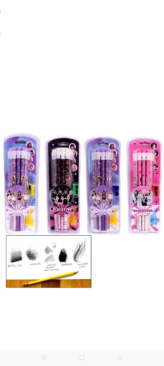 Kreative Kraft Black Pink Wooden Pencil Set of 12 Pcs with Sharpener and Pencil Cap - Combo Pack of 2 Sets (RANDOM COLOR) (B0CJJX7KNB) Amazon Price History, Amazon Price Tracker