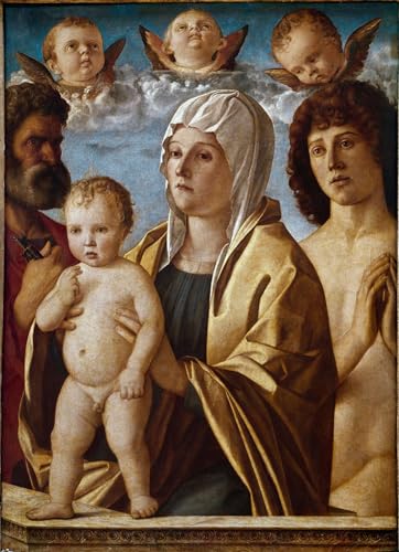 Lienzo decorativo de la Virgen con el Niño, pintura artística de 60x90cm para salón