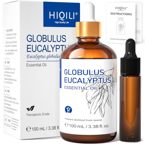 Image of HIQILI 100ML Eucalyptus Essential Oil for Spray, Diffuser & Skin - 3.38 Fl Oz