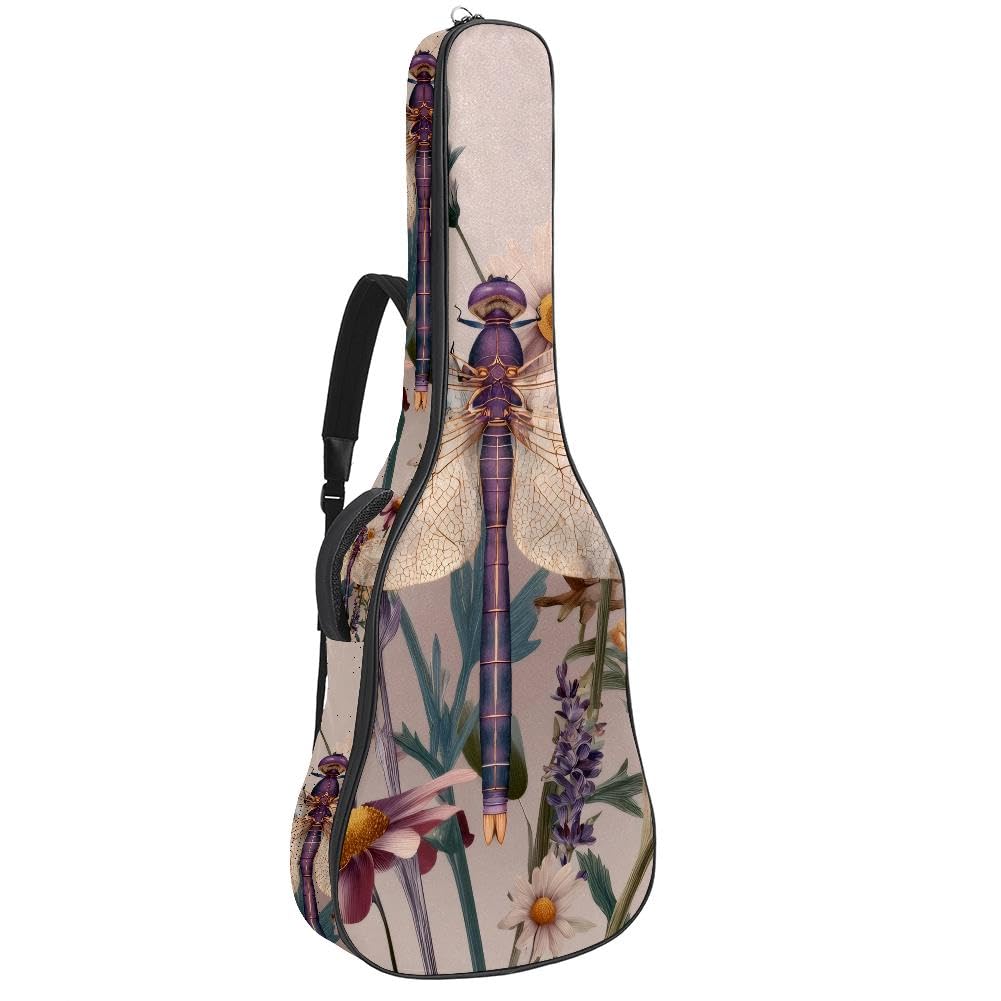 Gitarrentasche, volle Größe, 99 cm, 101,6 cm, 104,1 cm, für Akustikgitarre, Konzertgitarre, 10 mm dick, gepolstert, Fleur de Lis Gitarrenkoffer, wasserdicht, mit Tasche, verstellbarer
