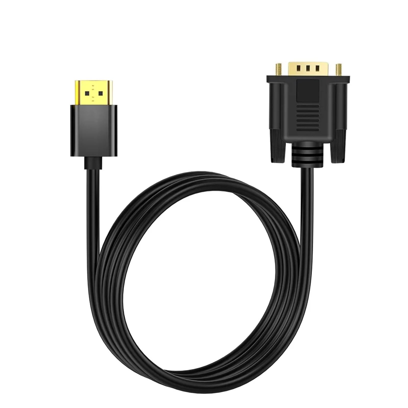 HD 1080P HDMI-Compatible to VGA Cable Adapter Analog Converter Video Cord Gold Plated Chip for PC TV M>oni>tor Display Projector(1.5)