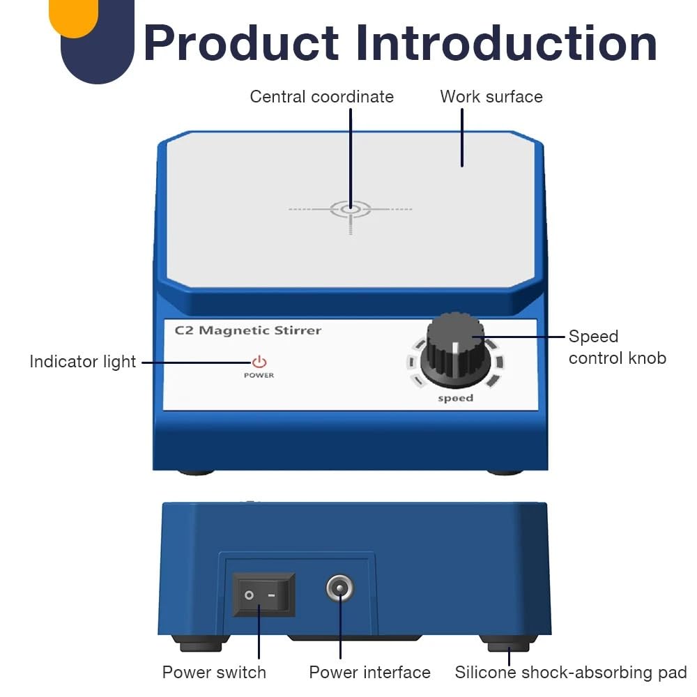 2L Capacity Magnetic Stirrer With Stainless Steel Panel 500/min Mixer with Stir Bar