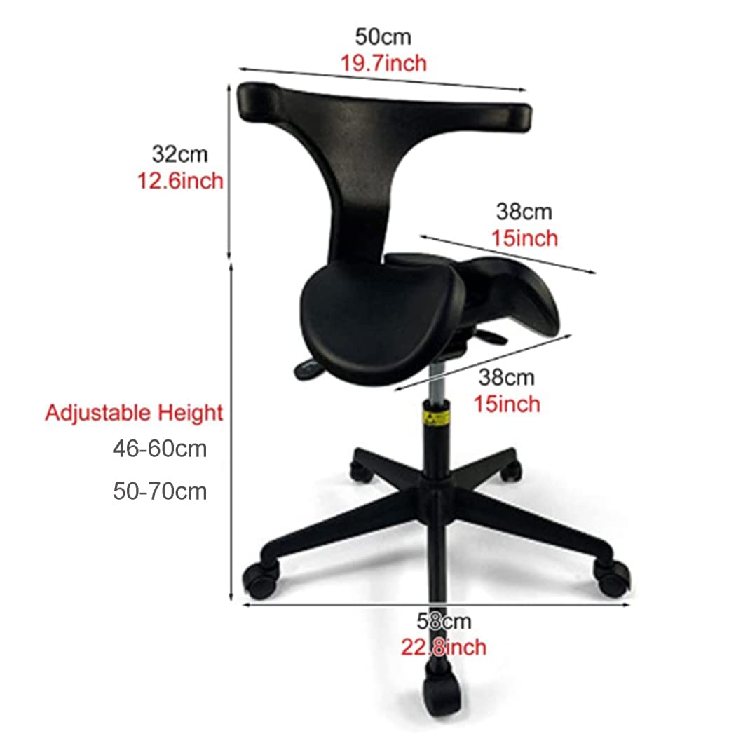 Chaise de selle ergonomique, tabouret dentaire réglable pour bureau, salon, hôpital, laboratoire, design confortable pour une meilleure posture, facile à nettoyer, polyvalent et durable