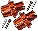 Aluminum Alloy +13mm Wide 17mm splined Wheel hubs Hex Adapters for Traxxas 1/8 4WD Sledge Monster Truck Replace 8654 2pcs - Orange