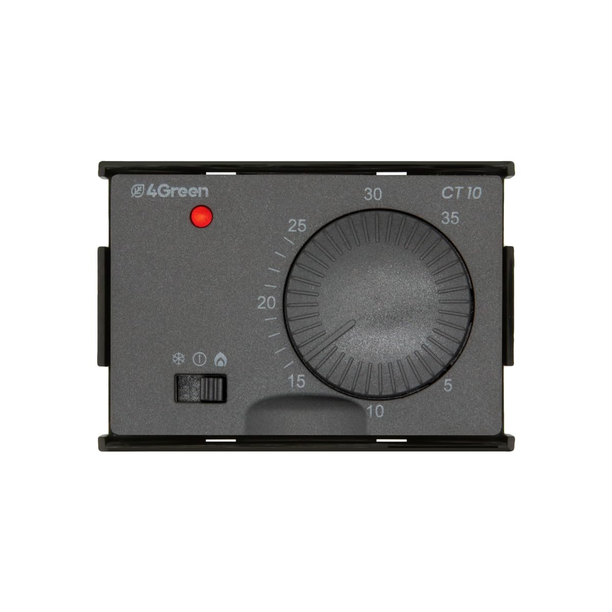 4GREEN CT 10A – Termostato da Incasso 503, Regolazione a Manopola, Controllo Temperatura per Caldaia e Climatizzazione, Alimentazione 230V, Frontalini Bianco e Grigio Antracite