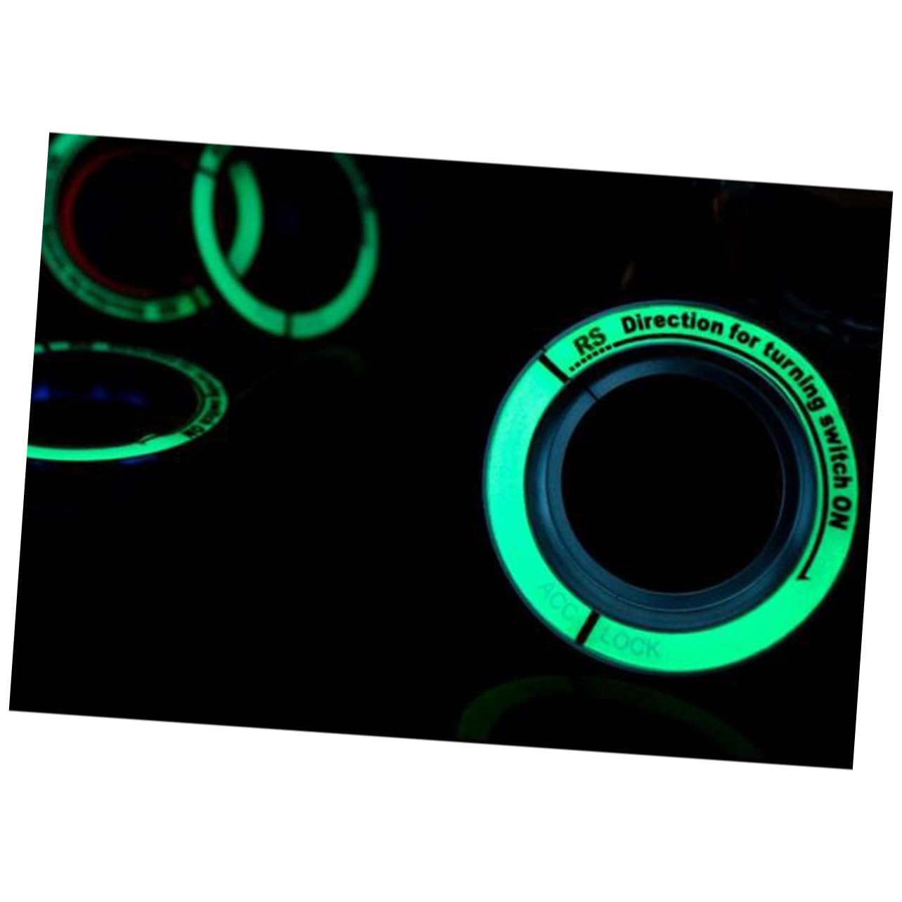 FAVOMOTO Car Glow Ignition Cover Decal for Self-adhesive Keyhole Protector Glowing Feature Design Black