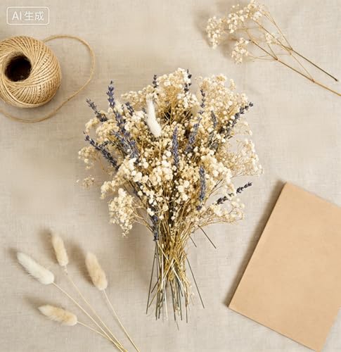Ramo de flores secas con lavanda y paniculata natural miniatura 4