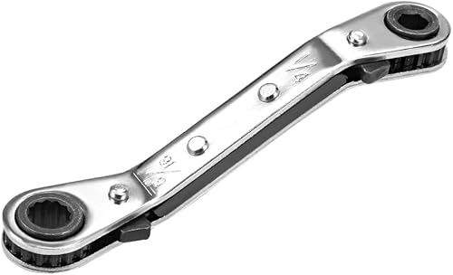 uxcell Llave de trinquete reversible, extremo de caja doble de 14 pulgadas x 516 pulgadas, Cr-V