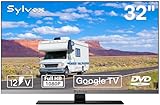 SYLVOX RV TV, 32-Inch 12 Volt Television, 1080P Full HD, 178° Wide Viewing, Google TV OS, HDMI & USB Ports, AC/DC, Wide Voltage Protection, Limo Series