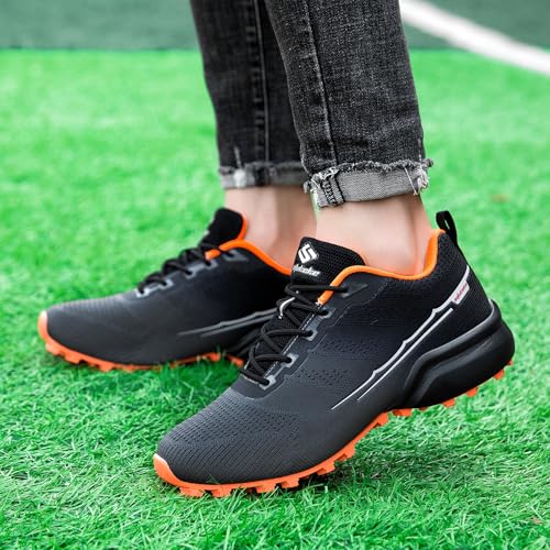Image of Men's Trail Running Shoes Lightweight Breathable Walking Hiking Sneakers Outdoor Athletic Tennis Cross Training Shoes