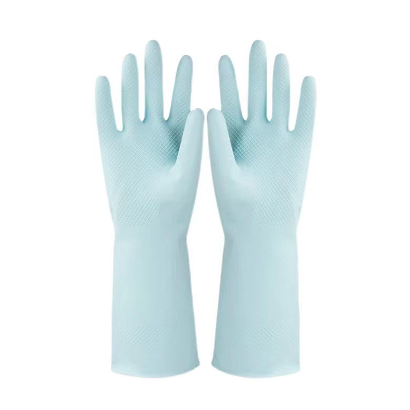 Guantes domésticos de lavado de caucho impermeable Silicone Cleaning Gloves, Dishwashing Gloves, Household Dishwashing Rubber Gloves, Kitchen Cleaning Waterproof Gloves(Large)