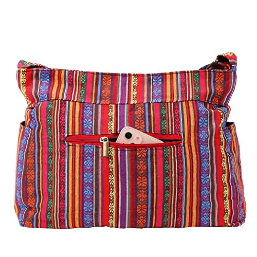 Image of Casual Large Durable Fabric CrossBody Hobo Shoulder Messenger Travel Purse Wallet Handbag Tote Bag