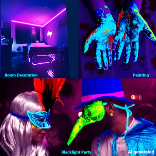 TENDIST 100FT Black Light LED Strip App Control With Remote, Smart Purple Neon Blacklight Adhesive for Glow Party, UV Light for Halloween Decor, Bedroom, Tapestry, Poster by TENDIST - Used condition - Image 6