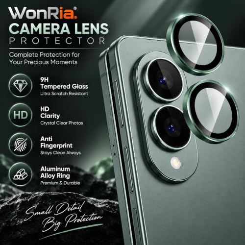 Image of WonRia Pack 2 - Green Camera Lens Protector Ring Compatible with Samsung Galaxy Z Fold 8 Wide 5G | Camera Glass Aluminum Alloy Rings | Ultra-HD Metal Frame