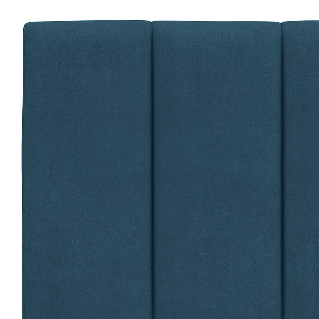 vidaXL Giroletto con LED Senza Materasso Hanko Blu 140x190 cm in Velluto, giroletto con LED, Telaio Letto, Rete Letto, Struttura Letto, Base Letto, Letto