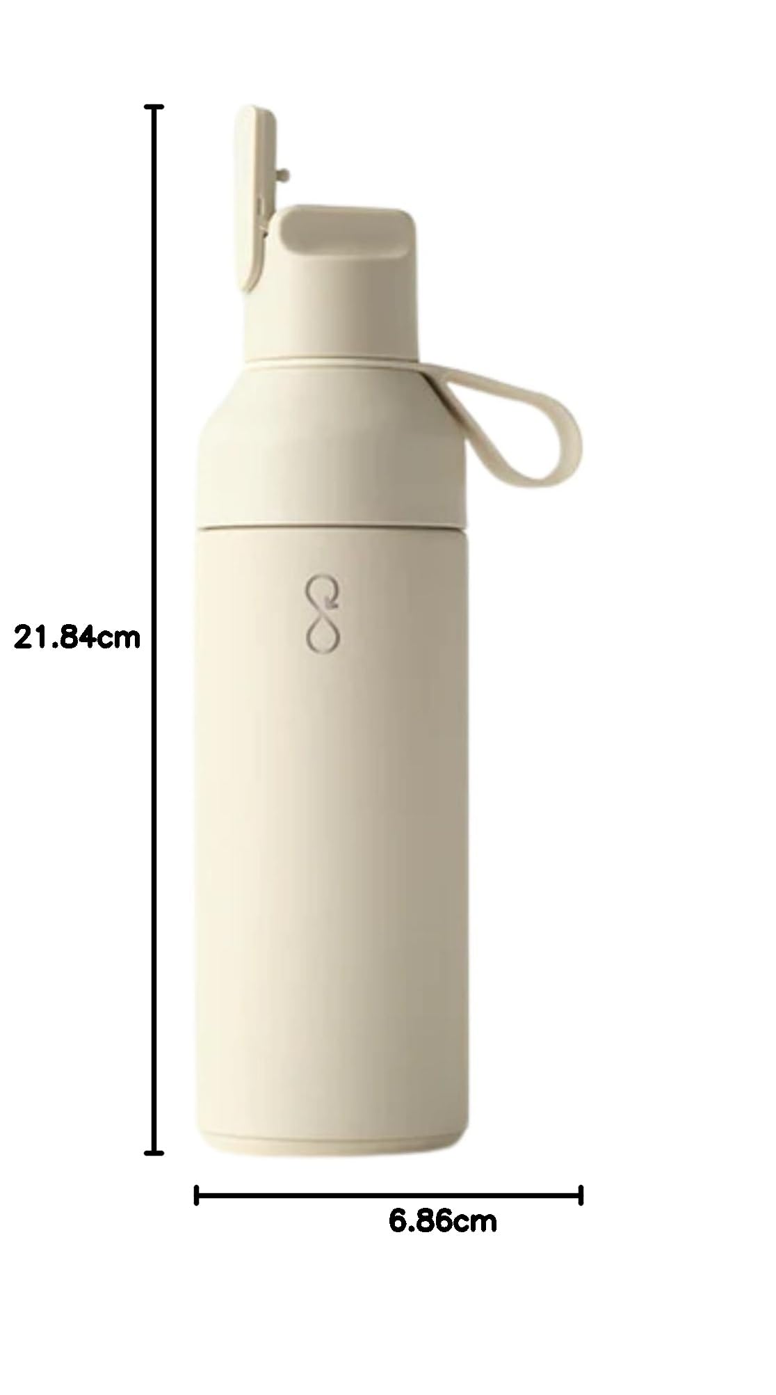 Ocean Bottle Go - Borraccia in acciaio inox, riutilizzabile e sostenibile, mantiene le bevande fredde e calde, regalo ecologico (pietra sabbia)