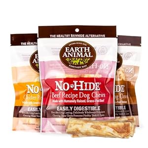 Earth Animal No-Hide Small Long Lasting Dog Chew Rolls Beef, Chicken and Venison (2 Count Pack of 3)